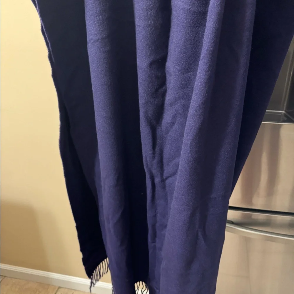 VTG NWT Ralph Lauren Cashmere Scarf Purple Indigo‎ 57x11” A16